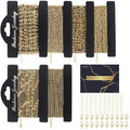 14k Gold Necklace Chains for Jewelry Making, Total 20 Feet 6 Rolls Bracelet Chains for DIY, 3.3 Feet Each Style, 14K Gold Plated Chain with Jump Rings/Lobster Clasps/Connectors - color: 14k Gold-20 Feet 6 Rolls