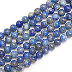 70PCS Natural 8MM Healing Gemstone, Lapis Lazuli Energy Stone Round Loose Beads, Semi-Precious Crystal Beads with Free Elastic String for Jewelry Making DIY - color: Lapis Lazuli