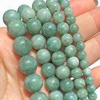 6mm Burmese Jade Natural Stone Beads Round Loose Beads for Jewelry Making Yochus DIY Beads Bracelet Necklace - color: Burmese Jade, size: 6mm