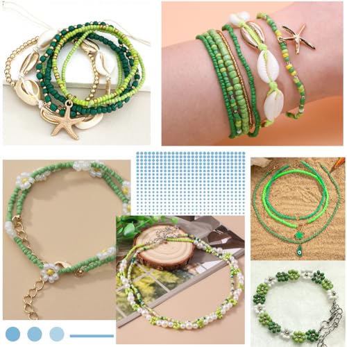 SUNNYCLUE 120G 12/0 Seed Bead Glass Bead Green Glass Seed Beads 2mm Mini Craft Beads Round Glass Seed Bead Bulk Small Loose Spacer Beads for Jewelry Making DIY Earrings Friendship Bracelets Necklace - color: Mixed Color 2