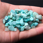 Natural 500 pcs Amazonite No Hole Undrilled Irregular Chip Gemstone Beads Rock Gravel Crystal Tumble Minerals Gravel Specimen Energy Decorative Stone Fish Tank Stone - color: Amazonite