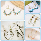 360 Pcs Beading Hoop Set for Jewelry Making, with Teardrop Round Hoops, Open Jump Rings, Earring Hooks and Backs, DIY Craft Supplies - color: 360Pcs-K Gold