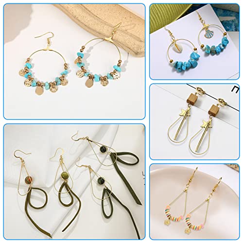 360 Pcs Beading Hoop Set for Jewelry Making, with Teardrop Round Hoops, Open Jump Rings, Earring Hooks and Backs, DIY Craft Supplies - color: 360Pcs-K Gold