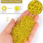 2100 Pcs Size 6/0 Glass Seed Beads, 4 mm Bright Yellow Small Mini Spacer Loose Pony Beads for Jewelry Making and DIY Crafts - color: Bright Yellow, size: Large