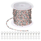 PATIKIL Stainless Steel Jewelry Chain, 16Ft 2mm Pink Enamel Link Cable Chains for Necklace Earring Bracelet Findings Jewelry Making Trucker Hat Chains, Silver/Pink - color: Silver/Pink