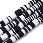10 Strands 6mm Clay Flat Disc Beads Black Flat Round Polymer Clay Beads Loose Handmade Spacers for DIY Necklace Bracelet Jewelry Making Supplies - color: Black, 6x0.5-1mm