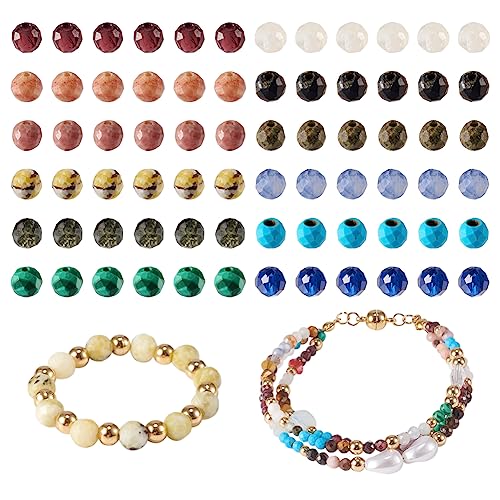 Fashewelry 480pcs 3mm Faceted Round Crystal Beads Small Natural & Synthetic Mixed Stone Beads for Bracelet Necklace Earrings DIY Jewelry Making - color: 03mm-Mixed-1