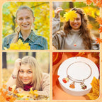 MARFOREVER 40Pcs/20 Pairs Fall Charms, Thanksgiving Charm for Jewelry Making, Autumn Pumpkin Maple Leaf Turkey Enamel Pendants for Bracelet Necklace Earrings Making Accessories - style: Fall