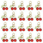 Ipotkitt 30 Pcs Red Cherry Charms Glass & Acrylic Beaded Charms Mini Cute Fruit Bead Charms for Earrings Bracelets Necklaces Jewelry Making DIY Crafts - color: 30pcs-Cherry Charms-10x15x6mm