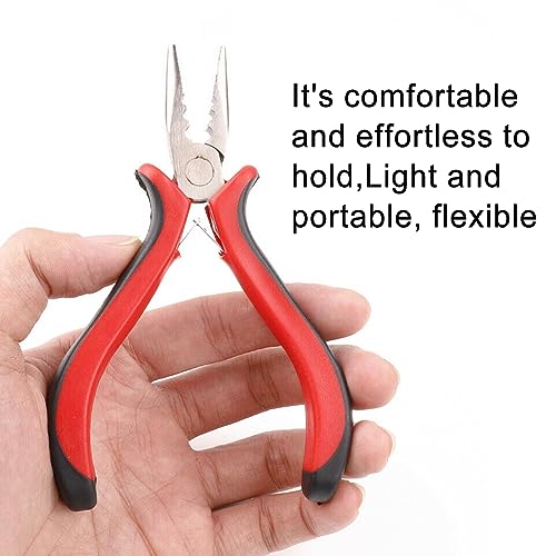 Hair Extensions Pliers 3-Hole for Micro Nano Ring Hair Extensions Opener and Removal,Needle Nose Pliers with 3 Holes Serrated Jaws Mini Plier 1pc
