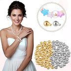 Psyqtsuary 80 Pcs Gold Silver Round Crimp Beads for Jewelry Making Brass Metal Round Crimp-Bead Gold Silver Spacer-Beads for DIY Bracelet Jewelry Making (Gold and Silver)