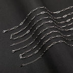 10 Pack Stainless Steel Paperclip Necklace Chains Bulk Classic Men and Women Paperclip Chain Necklace Set - color: Steel Color, size: 16inch (4x12mm)