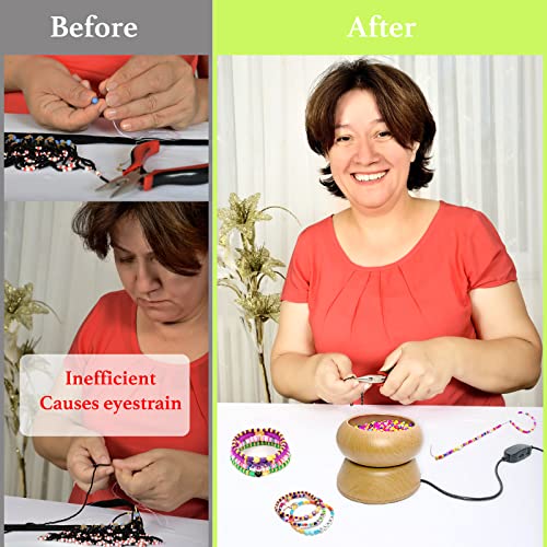 Xmada Electric Bead Spinner - Clay Bead Spinner with 2PC Beading Needles and Seed Beads, Waist Beads Kit, Bead Spinner for Jewelry Making, Electric | Speed Adjustment Beading Tools (Original) - color: Original