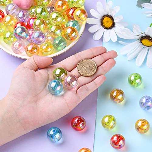 DanLingJewelry 100Pcs 20mm Acrylic Crystal Round Spacer Beads AB Color Acrylic Crafts Beads for Necklace Bracelet Jewelry Making - color: 100pcs - 6mm Round