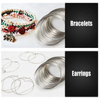 5.5 Inch Memory Wire Cutter Kit - 200 White K Memory Wire Loops for Jewelry Making - color: White K