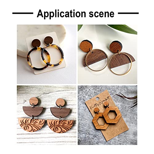 PH PandaHall Pandahall 50pcs Walnut Wood Flat Round Earring Stud 10mm Natural Wooden Earring Stud with 316 Stainless Steel Findings for DIY Earrings Making, Hole: 1.6mm