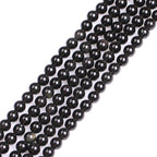 GEM-Inside Natural 6mm Black Obsidian Gemstone Loose Beads Round Energy Power Beads for Jewelry Making 15" - color: Black Obsidian, size: 6mm