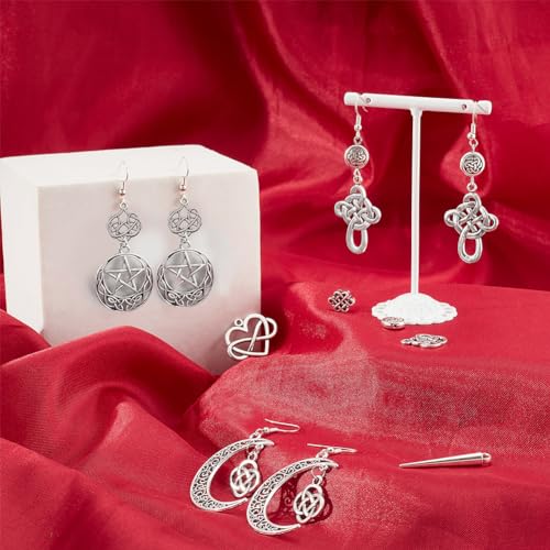 SUNNYCLUE 1 Box DIY Make 10 Pairs Knot Earring Making Kit Including Trinity Knot Charms Tibetan Style Heart Infinity Pendants Earring Findings for Women Beginners DIY Earring Jewellery Making - color: Celtic Knot Earrings 4