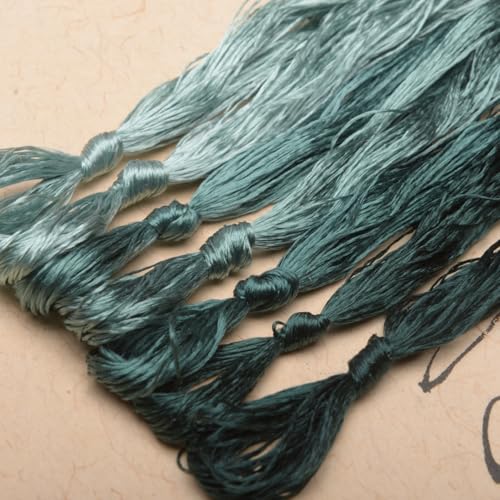 100% Nature Mulberry Handmade Embroidery Silk Thread Woven Jewelry Accessory Artificial Flowers Cross Stitch Floss DIY Sewing Kits 7 Gradient Colors 22m Each (47) - color: 47