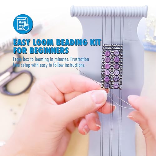 Beadalon Jewel Loom Kit with Bag, Needle & Threader – Complete Starter Set for Bracelets & Woven Designs - style: Jewel Loom Kit