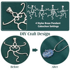 PH PandaHall 4pcs Silver Pendant Blanks, 18K Gold Adjustable Pendant Blank Brass Charm Base Setting Claw Prong Pendants Blanks for DIY Women Gemstone Setting Handmade Necklace Jewelry Making