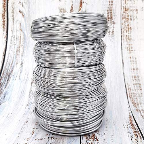 INSPIRELLE 20 Gauge 550 Feet Silver Aluminum Craft Wire Bendable Metal Wire for Jewelry Craft Making - color: Silver, size: 20 Guage (0.8mm)