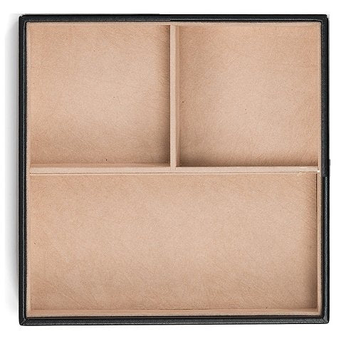 Glenor Co Jewelry Organizer Tray - Set of 2 - Stackable 6 Slots Jewelry Storage Trays - Display on Dresser or Drawer - Compatible with Other Trays - Black - size: Square - 3 Slot x 2