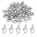 200Pcs 12mm Stainless Steel Lobster Clasps Silver Lobster Claw Clasps Fasteners Hooks for DIY Necklace Bracelet Jewelry Making - color: Dark Silver, size: 12mm