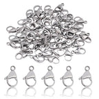 200Pcs 12mm Stainless Steel Lobster Clasps Silver Lobster Claw Clasps Fasteners Hooks for DIY Necklace Bracelet Jewelry Making - color: Dark Silver, size: 12mm