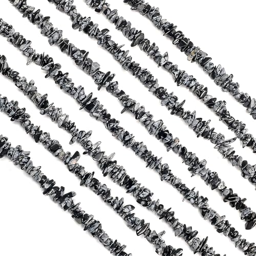 GM GemMartUSA Black Onyx Natural Raw Chip Beads Strands | Semi-Precious | AAA+ Quality 1 Strand 34” | DIY Bracelet Jewelry Making, Healing Crystal Craft| 4-6mm - Black Color Gemstones (CHBO-70001) - color: Black Onyx (CHBO-70001)