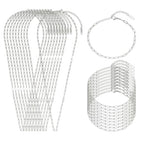 Swyabi 20 Pack Stainless Steel Paperclip Chains Link Adjustable Necklace Bracelet Bulk for Men Women DIY Bracelets Crafts - color: 3x7.5mm Silver