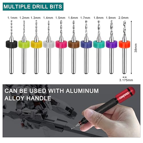 Micro Drill Bit Set, 10pcs Tungsten Drill Bits (1.1-2.0mm) for Jewelry, Models, Crafts, PCB, Hobby & Small Drilling Projects - color: (1.1-2.0) mm drill bit