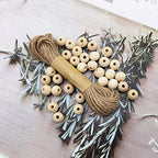 INSPIRELLE 540pcs 12mm Natural Wood Beads Unfinished Round Wooden Loose Beads Wood Spacer Beads with 10M Jute Twine for Craft Making Home Decoration - size: 12mm