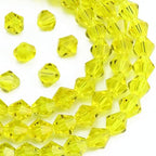Dowarm 250PCS 6MM Bicone Beads, Yellow Crystal Glass Beads for Jewelry Making, Craft, DIY Bracelet, Necklace, Dolls, Suncatchers - color: 08-Yellow, size: 6MM