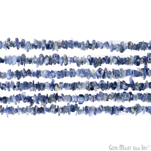 GM GemMartUSA Iolite Natural Raw Chip Beads Strands | Semi-Precious | AAA+ Quality 1 Strand 34” | DIY Bracelet Jewelry Making, Healing Crystal Craft| 4-6mm - Blue-Color Gemstones (CHIO-70001) - color: Iolite (CHIO-70001)