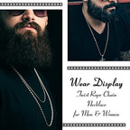 Twist Chain Necklace - Stainless Steel Rope Jewelry for Men & Women - size: 16 Inches, style: 2.5 mm Wide