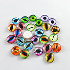 Julie Wang 10mm 100pcs Dragon Eyes Flatback Glass Cabochon Dome Cameo for Artworks Making Jewelry Craft DIY Supplies 0.39inches - size: 10MM-100PCS