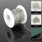 YOUBEIYEE 16.4 Feet Silver Plated Heart Chain Brass Handmade Embossed Link Chains Bulk on Spool with Open Jump Rings Lobster Clasps for Bracelet Necklace Jewelry Making - color: Silver Hollow Heart