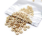 INSPIRELLE 100pcs Heishi Beads 5mm Long-Lasting Disc Brass Rondelle Spacer Beads Pale Gold Plated Flat Round Shape Jewelry Metal Spacers for Bracelet Necklace Jewelry Making - color: Pale Gold, size: 5mm