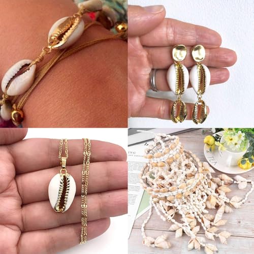 SUNNYCLUE 1 Box 20pcs 10 Styles Natural White Cowrie Seashells Charm Conch Shells Plated Charms Summer Ocean Sea Charm for Jewelry Making Charm Necklace Bracelet Earring Making - color: 1 Box 20pcs Seashell Charms