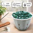 Malachite Pre Drilled Crystal Crushed Chips Beads for Bracelets Making, DIY Handmade Natural Healing Crystals (25 Inch Strand) - color: Malachite