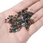 BEADIA Natural Indian Agate Short Cylinder Beads 2x3mm 155pcs Tube Loose Semi Gemstone Beads for Jewelry Making Design - color: Indian Agate