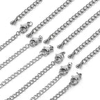 50 Pieces Silver Chain Extension, 2 Inch Stainless Steel Necklace Bracelet Extender, Pendant Anklet Extenders for Women, Jewelry Making With Durable Lobster Claw