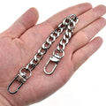 HAHIYO Purse Chain Strap 7.9 inches Bright Silver for Shoulder Cross Body Sling Purse Handbag Clutch Replacement Comfortable Flat 0.4' Wide Enough 2.4mm Extra Thick Metal 1 Pack - size: Bright Silver 7.9 inches