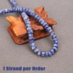 BONNY BOXX 1 Strand Natural 5 * 8mm Blue Dot Rondelle Beads, Natural Abacus Disk Stone Beads Loose Spacer Gemstone for DIY Bracelet Necklace Jewelry Making - color: Blue Dot, size: 5*8MM