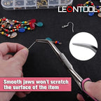 7-Inch Long Reach Bent Needle Nose Pliers Smooth Jaws Bent Long Nose Pliers Extra Long Needle Nose Pliers Jewelry Pliers for Jewelry Making, Wire Wrapping and Object Gripping, Non-slip Handle - style: Bent Needle Nose Plier Smooth Jaws