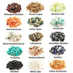 Gemstone Chip Beads DIY Jewelry Making, Healing Engry Crystals Polishing Crushed Irregular Shaped Beads with Box (15 Materials B) - color: 15 Materials B