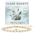 Farfume Crystal Bracelet Beaded Bracelets 4mm Natural Stone Beads Gemstone Handmade Jewelry Valentine's Day Gifts - color: Clear Quartz-steadfast&vitality