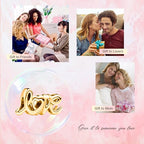 Love Family Friendship Graduation Mothers Nurses Day S925 Bead Pendant Charms for Pandora Bracelets Necklaces, Gifts Women, for Anniversary Birthday Valentines Day Christmas, Silver Gold - style: Love Letter Charm 14K Gold Plated