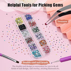 4000pcs 2mm Flatback Nail Art Rhinestones, Resin 3D Sparkling Nails Crystal Diamonds Gems Mini Charms with Tweezers and Dual-end Brush for Nail Art, Crafts Artwork DIY, Face Makeup Gems Jewels (6-K1) - color: 6-K1-soild-color